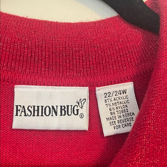 Red V-Neck Sweater - Picture 3 of 4